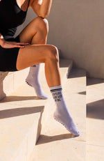 Load image into Gallery viewer, I Do Pilates &amp; Hike With My Dog Pilates Grip Socks
