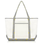 Load image into Gallery viewer, DALIX 23" Premium 24 oz. Cotton Canvas Shopping Tote Bag

