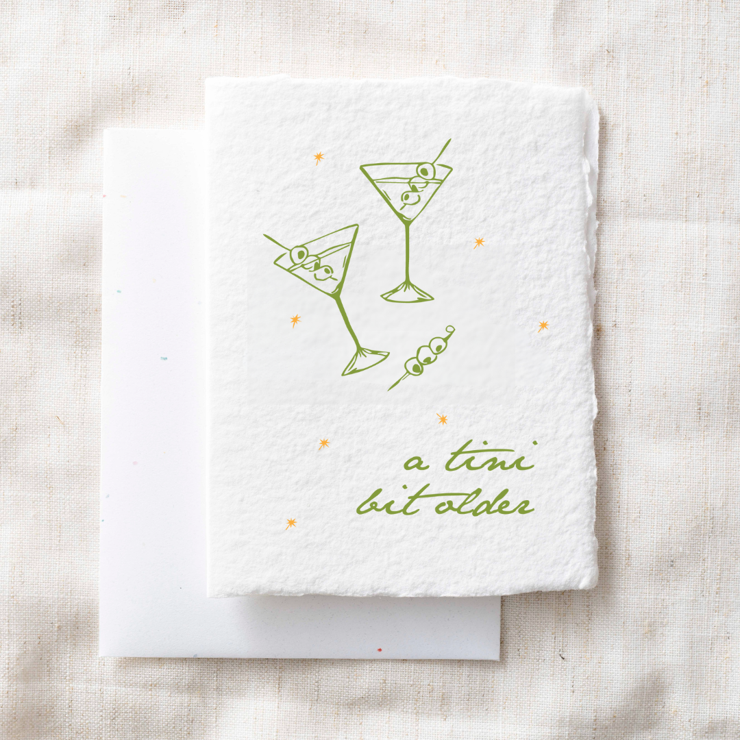 A Tini Bit Older | Martini Olives Birthday Greeting Card