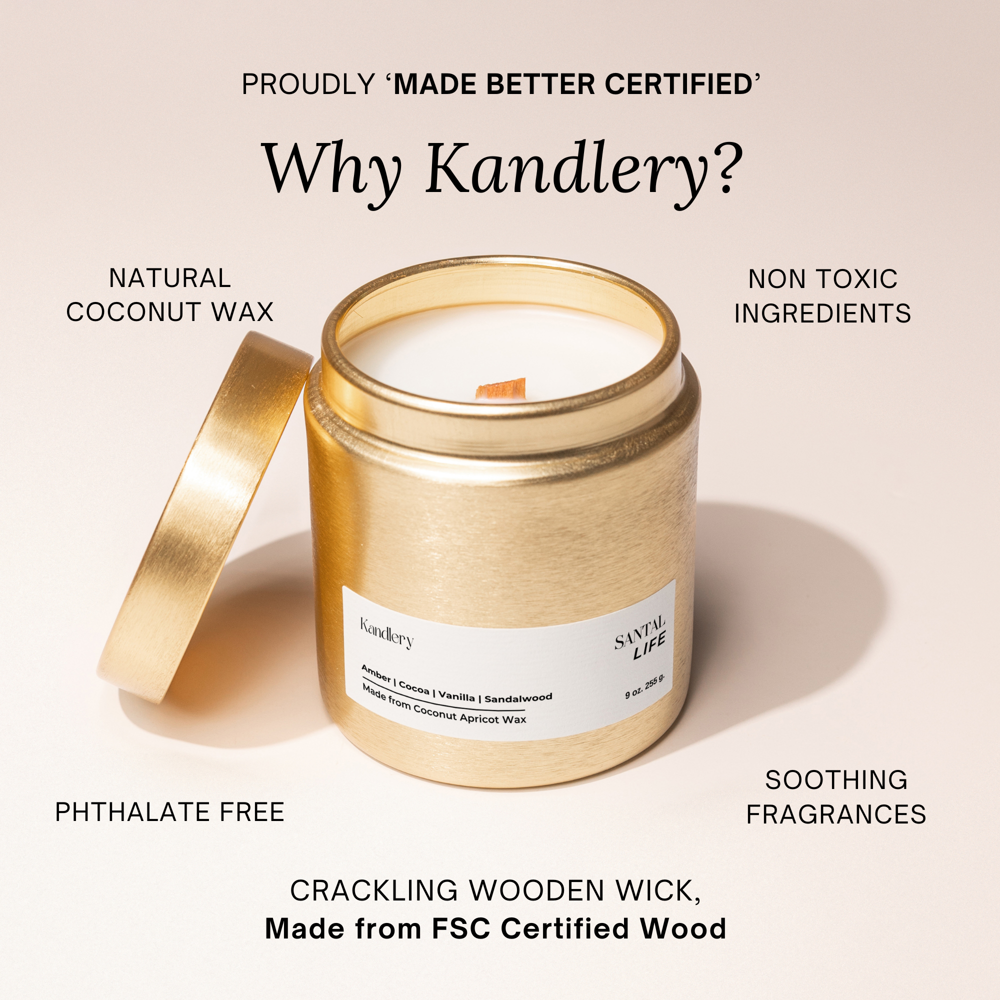 Santal Life | Amber Sandalwood | BEST SELLER | Luxury Candle