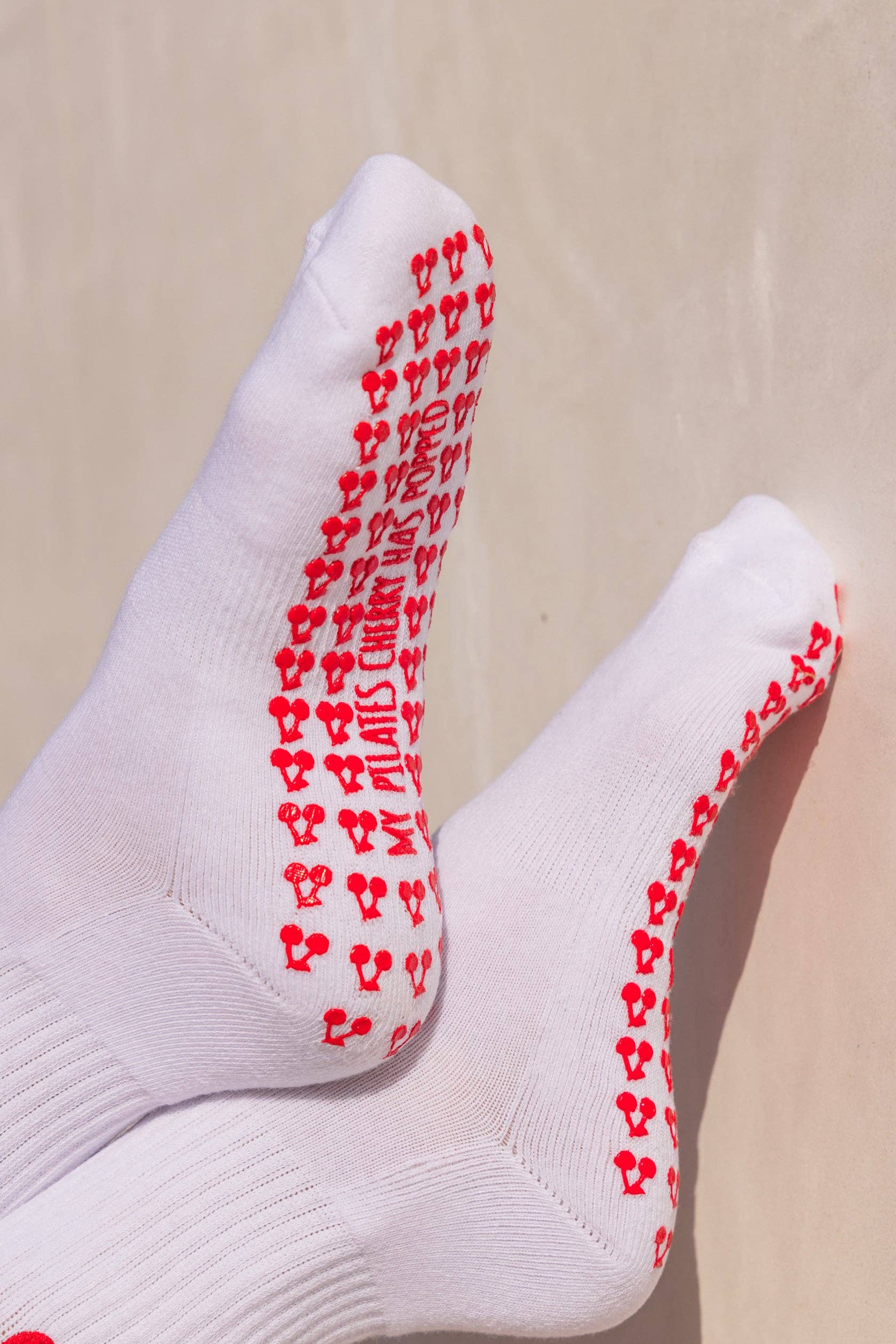 Popped My Cherry Pilates Grip Socks