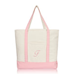 Load image into Gallery viewer, DALIX 22" Personalized Tote Bag Pink Ballent - A-Z
